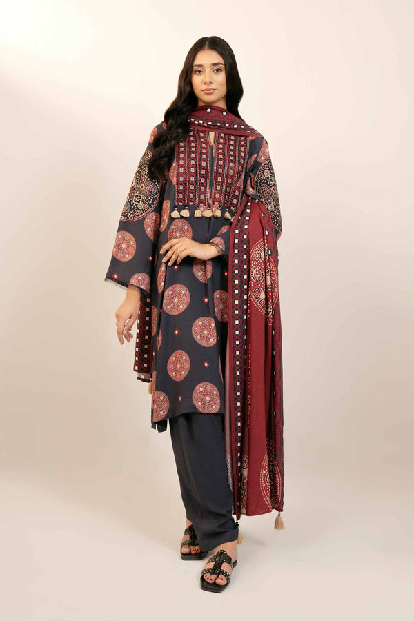 Nishat 3 Piece Winter Emb Unstitched Suit