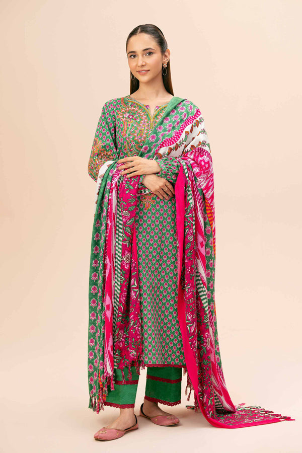 Nishat 3 Piece Winter Emb Unstitched Suit