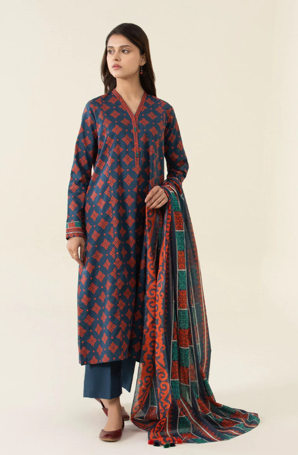 Sapphire 3 Piece Printed Unstitched Suit