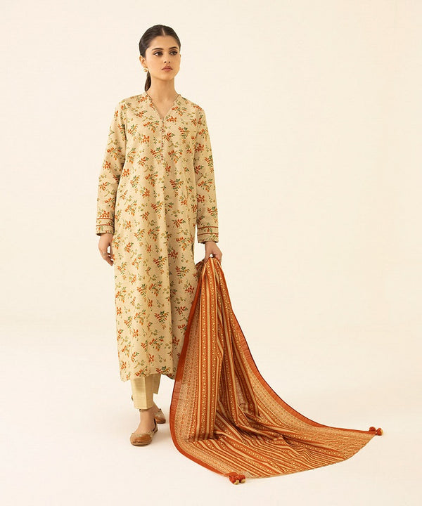 Sapphire 3 Piece Printed Unstitched Suit